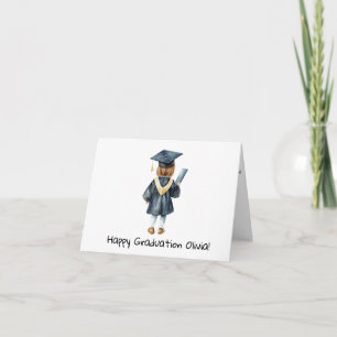 Personalized Little Girls Kindergarten Graduation Card