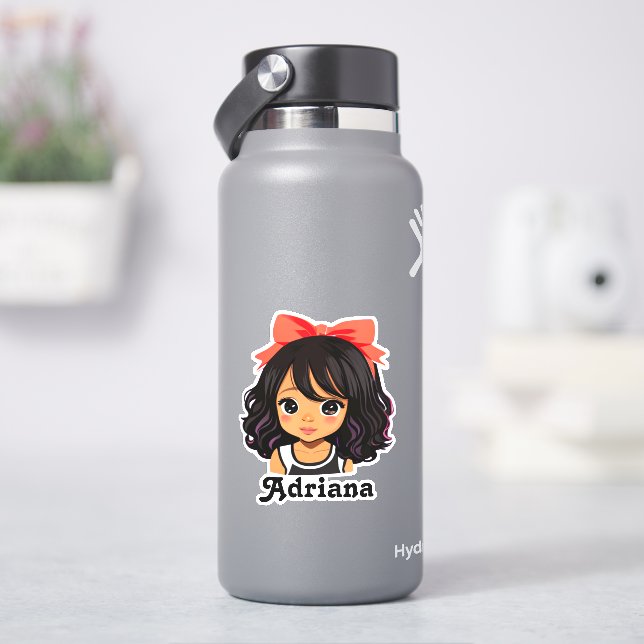 Personalized Little Hispanic Cartoon Girl (HydroFlask)