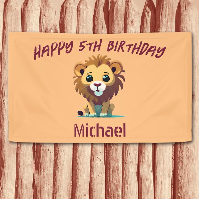 Personalized Little Lion Cub Birthday Banner (Creator Uploaded)