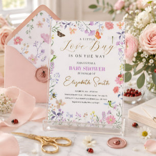 Personalized Little Love Bug Baby Shower Invitation