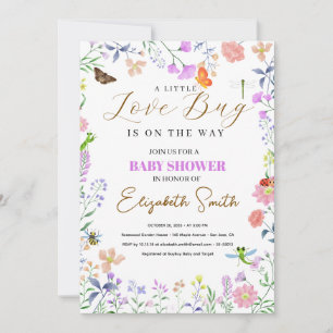 Personalized Little Love Bug Baby Shower Invitation