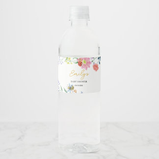 Personalized Little Love Bug Baby Shower Water Bottle Label