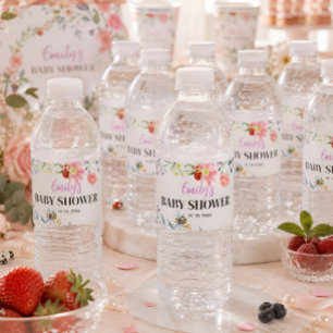 Personalized Little Love Bug Baby Shower Water Bottle Label