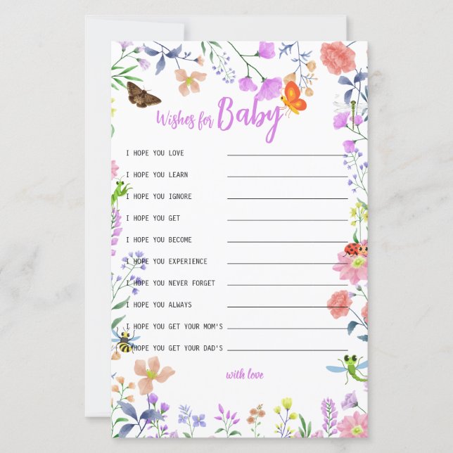 Personalized Little Love Bug Wishes for Baby (Front)