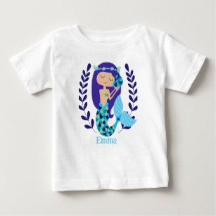 Personalized Little Mermaid Baby T-Shirt