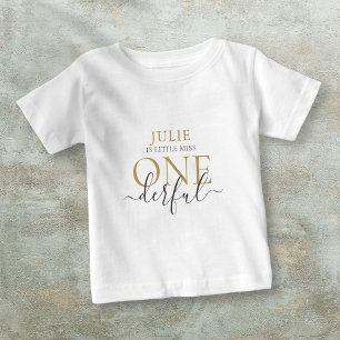 Personalized Little Miss ONEderful Baby T-Shirt