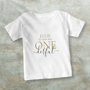 Personalized Little Miss ONEderful  Baby T-Shirt