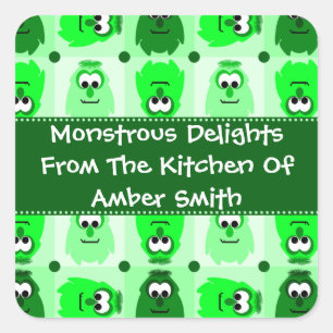 Personalized Little Monster Pattern Labels