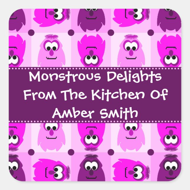 Personalized Little Monster Pattern Labels (Front)