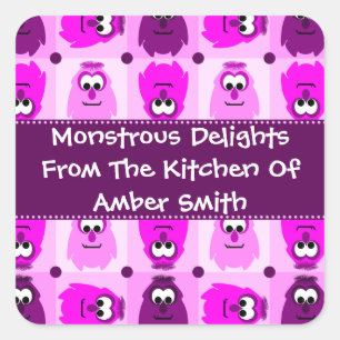 Personalized Little Monster Pattern Labels