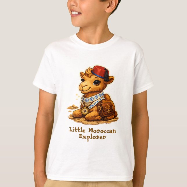 Personalized Little Moroccan Explorer Camel – Cute T-Shirt (Front)