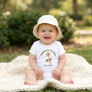 Personalized Little Pollinators Wildflowers Baby Bodysuit