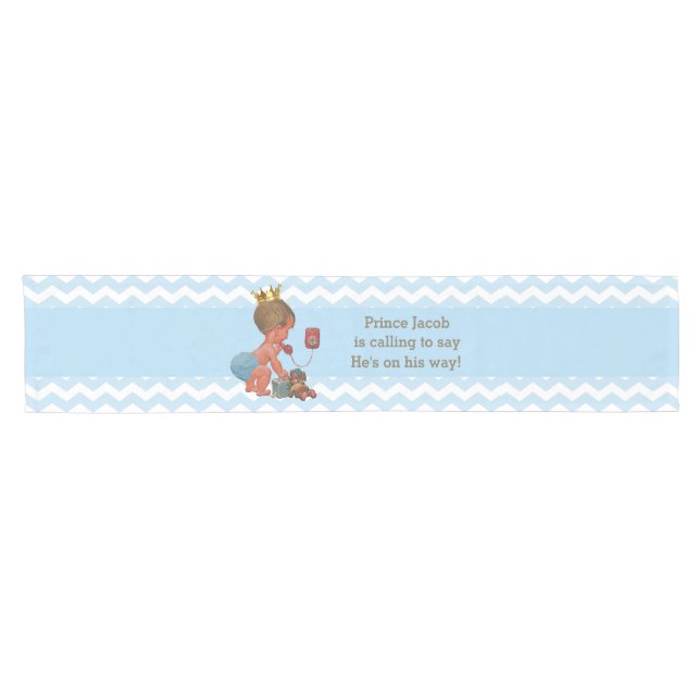 Personalized Little Prince on Phone Baby Shower Short Table Runner (Horizontal)