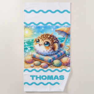 Personalized Little Puff’s Beachside Retreat Beach Towel