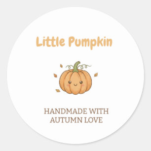 Personalized Little Pumpkin Baby Blanket Classic Round Sticker
