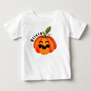 Personalized Little Pumpkin Halloween Baby T-Shirt