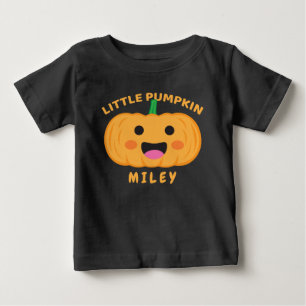 Personalized Little Pumpkin Halloween Thanksgiving Baby T-Shirt
