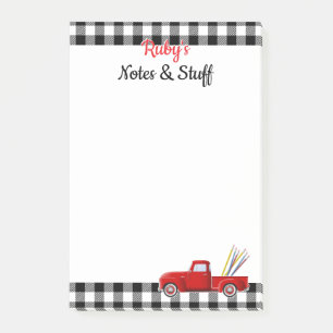 Personalized Little Red Truck Post-it Notes