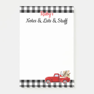 Personalized Little Red Truck Post-it Notes