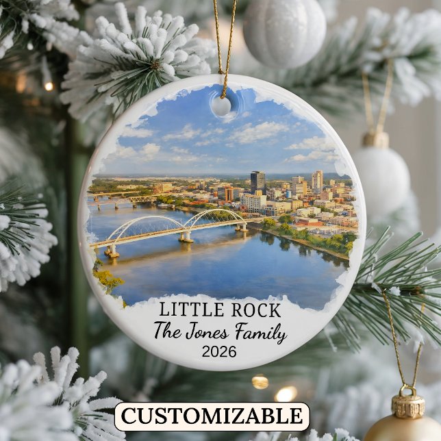 Personalized Little Rock Ornament, Custom Arkansas Ceramic Ornament (Creator Uploaded)