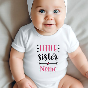 Personalized Little Sister Baby Bodysuit