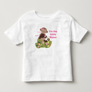 Personalized Little Sister Monkey Girls Kids Shirt