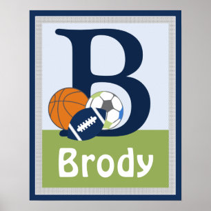 Personalized Little Sports Player Name Poster
