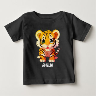 Personalized Little Tiger Baby T-Shirt