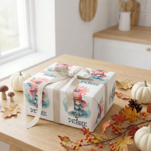 Personalized Little Witch Halloween Gift Wrapping Paper