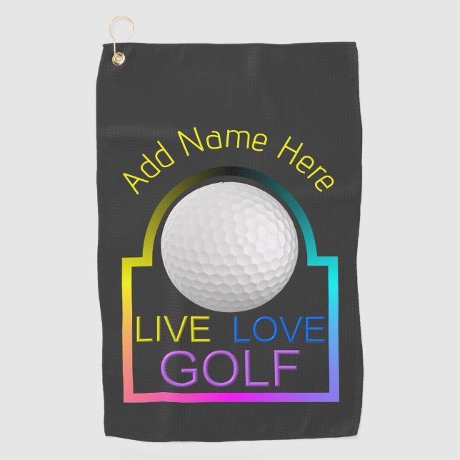 Personalized Live Love Golf Towel (Front)