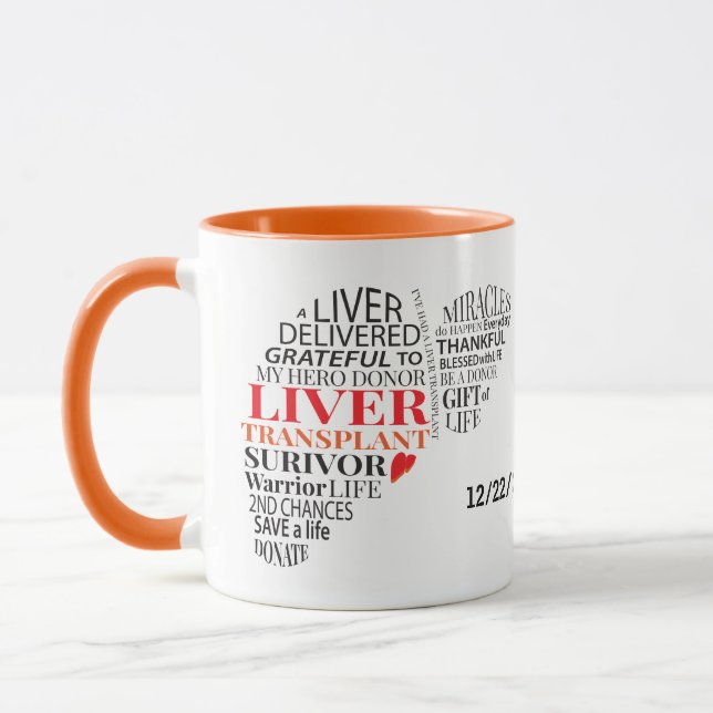 Personalized Liver Transplant Survivor Coffee Mug (Left)
