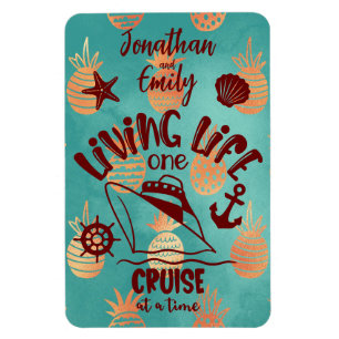 Personalized Living Life One Cruise at a Time Door Magnet