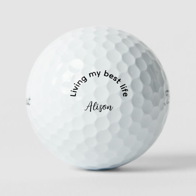 Personalized Living my Best Life Titleist Pro VI  Golf Balls (Front)