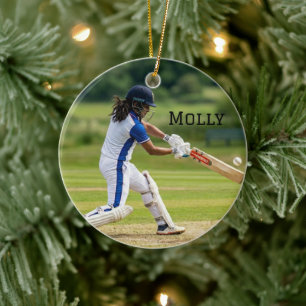 Personalized Living that Cricket Mum Life Photo  Ceramic Ornament