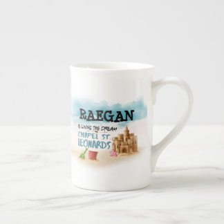 Personalized Living the Dream, Chapel St Leonards. Bone China Mug