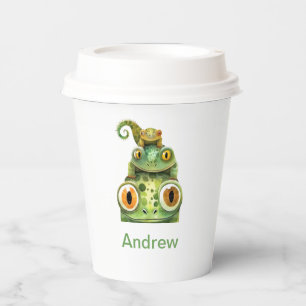 Personalized Lizard Birthday Party Paper Cups