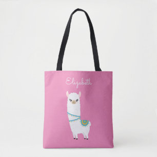 Personalized Llama Tote Bag