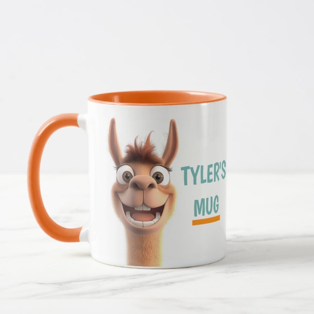 Personalized Llama with Name Mug (Left)