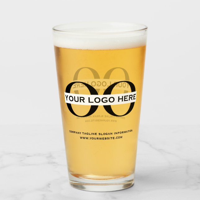  Personalized Logo and Text Beer Glasses (Front Filled)