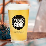 Personalized Logo and Text Beer Glasses<br><div class="desc">Create your unique 16oz personalized Beer glasses uploading your business logo and adding your custom text. A simple and professional design will impress your guests! The American style pint glass, also known as a shaker glass, is perfect for beer, cocktails or any drinks. Surprise your guests for corporate party, weddings,...</div>