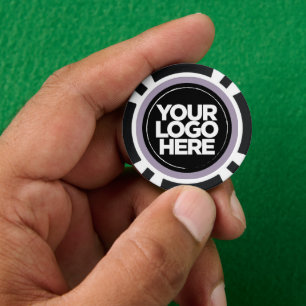 Personalized Logo and Text Cool Dusty Lilac Poker Chips
