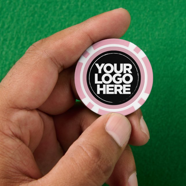 Personalized Logo and Text Cool Dusty Pink Poker Chips (Hand)