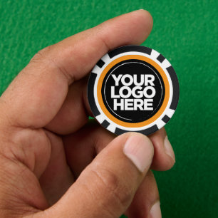 Personalized Logo and Text Cool Orange Poker Chips