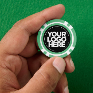 Personalized Logo and Text Cool Pastel Green Poker Chips