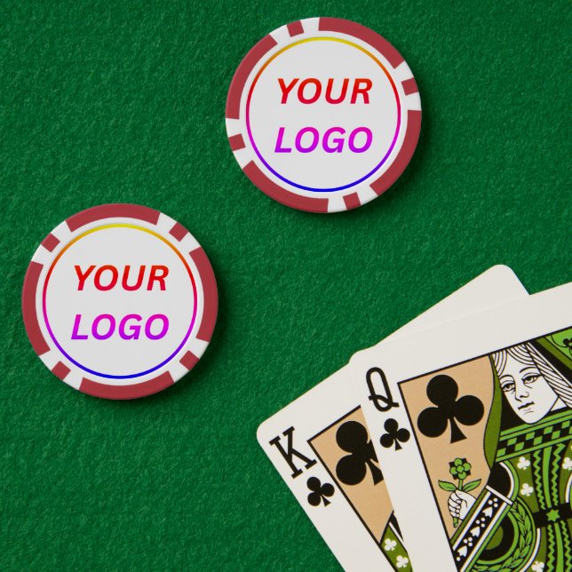 Personalized Logo and Text Cool Red Poker Chips (Poker Table (Double))