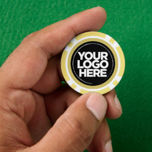 Personalized Logo and Text Cool Yellow Poker Chips