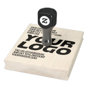 Personalized Logo and Text Large Rubber Stamp