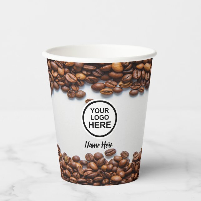 Personalized Logo brand Coffee Paper cups (Front)
