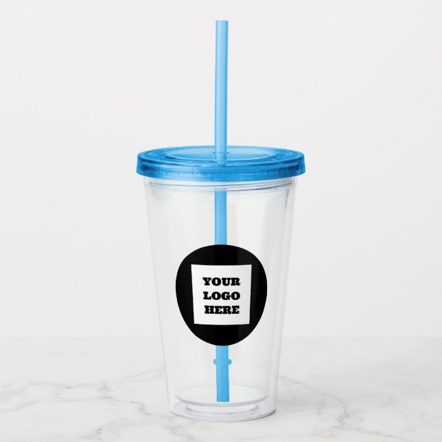 Personalized Logo Business Company Script  Acrylic Tumbler (Front)