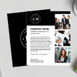 Personalized  Logo Business Flyer<br><div class="desc">Make a lasting impression with this modern personalized business flyer, designed in a sophisticated black and white. Featuring space for your custom logo, three photos, and personalized text, this flyer is perfect for showcasing your brand's unique identity. Whether promoting services, products, or corporate events, this sleek design ensures your message...</div>